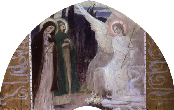 1899-1900, Нестеров Михаил Васильевич, Воскресение Христово, у гроба Господня, Жены-мироносицы
