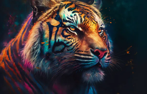 Картинка muzzle, animals, tiger, art