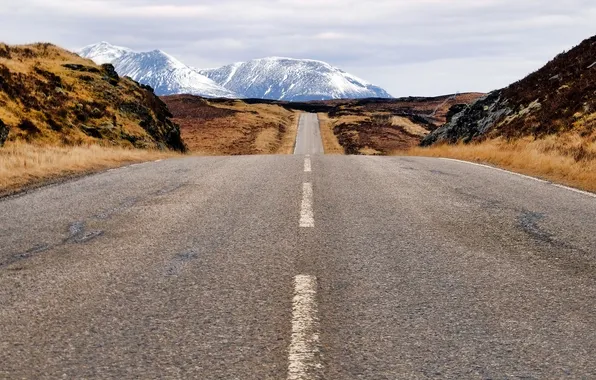 Картинка горы, дороги, Шотландия, горизонт, Соединенное Королевство, Fasnagrianach