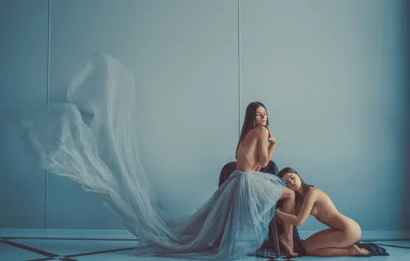 Эротика, грудь, девушка, поза, стена, тело, спина, юбка