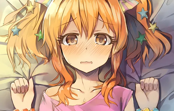 Взгляд, арт, девочка, заколки, idolmaster, idolmaster cinderella girls