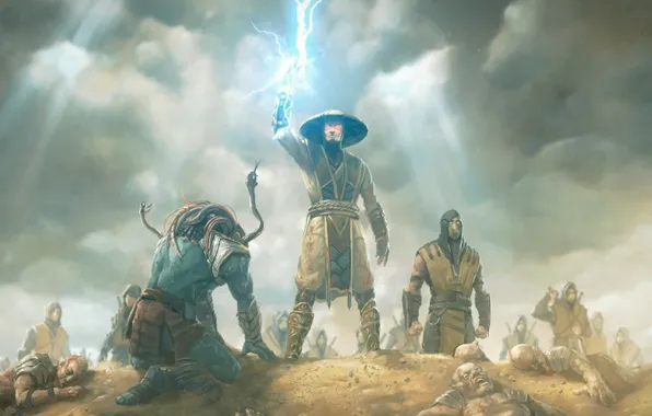 Картинка Mortal Kombat, raiden, warrior, райден, Mortal Kombat X, Kotal Kahn, MK X