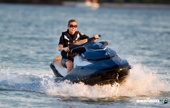 Вода, девушка, брызги, гидроцикл, brp, seadoo, sea doo, sea-doo