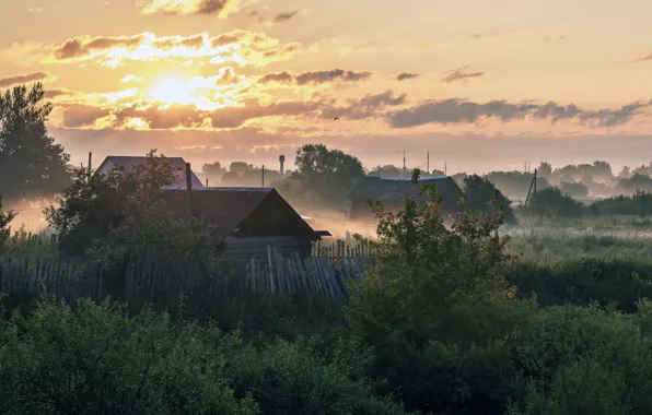 Рассвет, утро, Ярославская область, русская деревня, Савинское, Andrey Gubanov