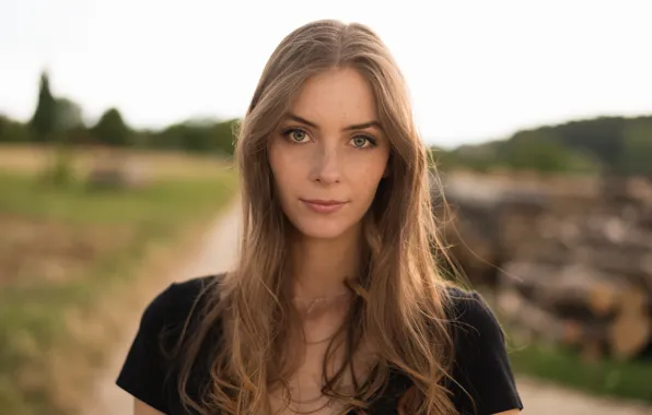 Лето, взгляд, девушка, лицо, волосы