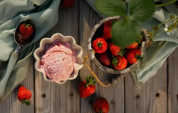Клубника, мороженое, десерт, клубничное, Egrigorovich