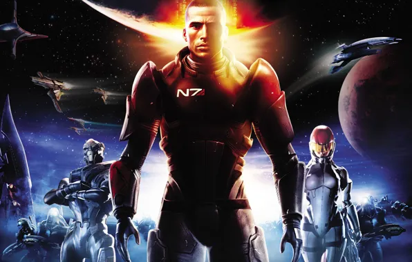 Картинка фантастика, game, John Shepard, Джон Шепард, BioWare, Mass Effect, fantastic, Жнецы