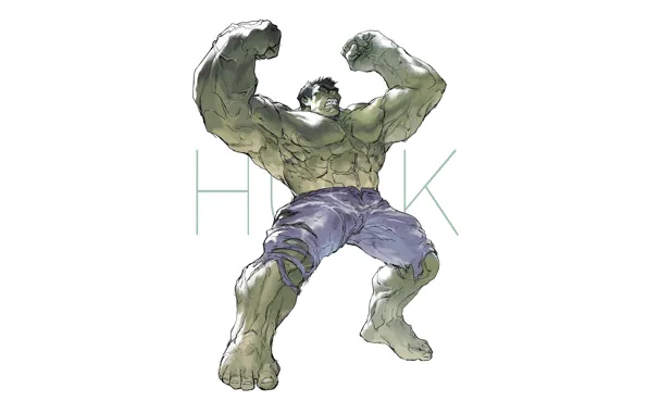 Рисунок, Шорты, Злой, Герой, Халк, Hulk, Супергерой, Hero