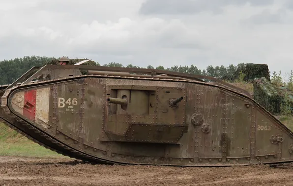 Картинка войны, танк, British, времен, первой мировой