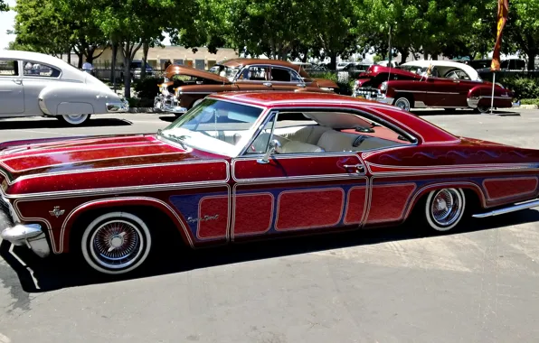 Город, Улица, Классика, Chevy, Impala, Lowrider, Лоурайдер, Ретро стиль