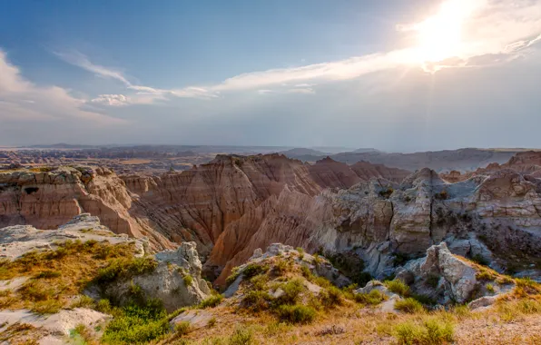 Картинка природа, скалы, каньон, Badlands, South Dakota