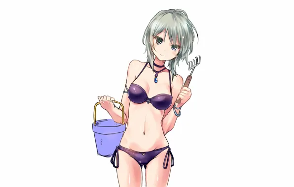 Girl, sexy, Anastasia, cleavage, green eyes, boobs, anime, beautiful