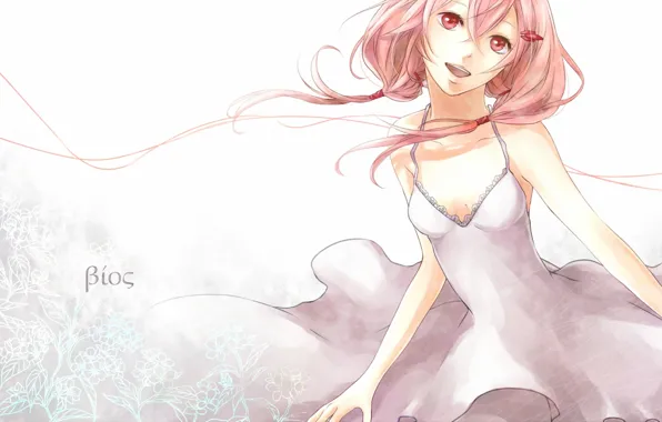 Картинка девушка, фон, платье, арт, guilty crown, розовые волосы, yuzuriha inori, yoma