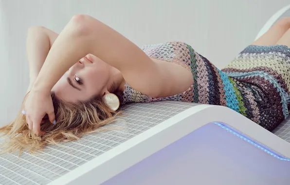 Девушка, секси, поза, фигура, платье, красотка, Peyton List