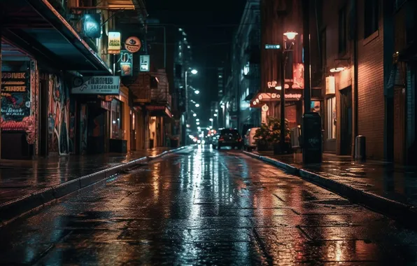Картинка Illuminated, ai art, city