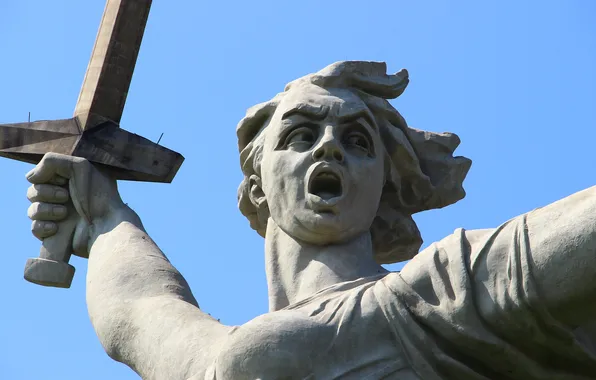 Скульптура, Память, Волгоград, Крупным планом, Volgograd, Мамаев курган, Mamayev Kurgan, Родина-мать зовет