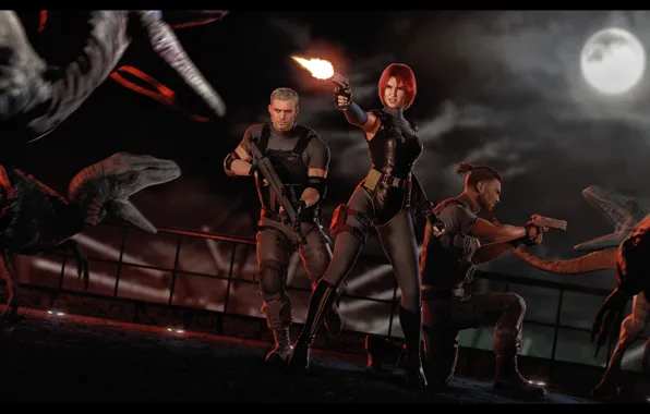 Девушка, ночь, оружие, агент, capcom, Rick, Regina, Gail