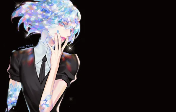 Девушка, фон, блеск, Houseki no Kuni, Страна Самоцветов