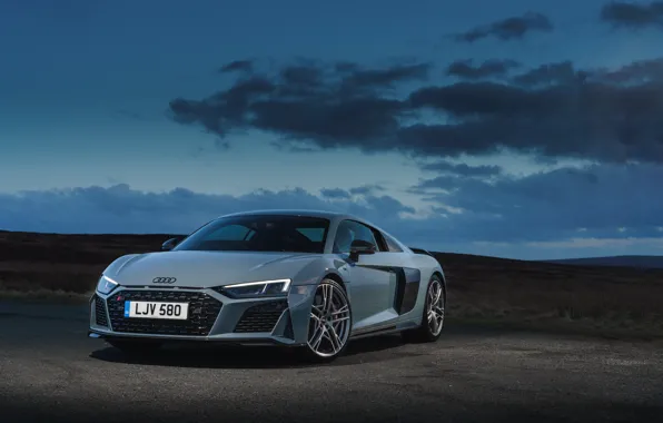 Audi, вечер, Audi R8, сумерки, V10, UK-spec, performance, 2019
