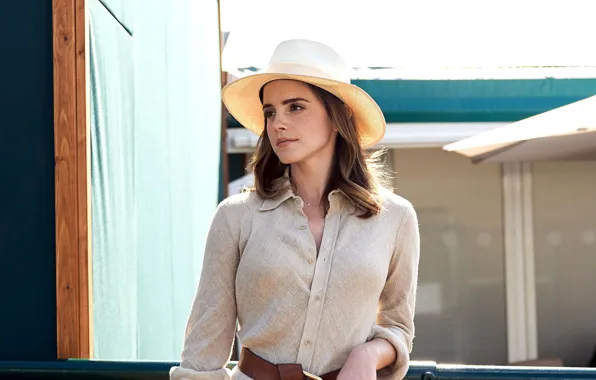 Взгляд, девушка, фото, шляпа, актриса, Emma Watson