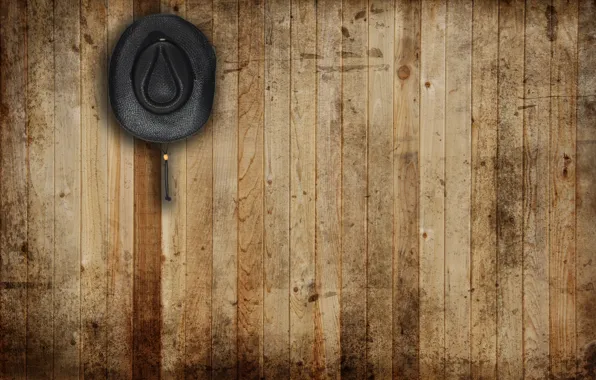Wall, hat, wood, leather