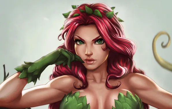 Картинка девушка, растение, ядовитый плющ, DC Comics, Poison Ivy, Памела Айсли, by Dandonfuga