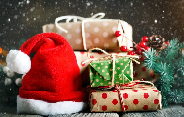 Decoration, gift box, Новый Год, подарки, merry, fir tree, украшения, balls