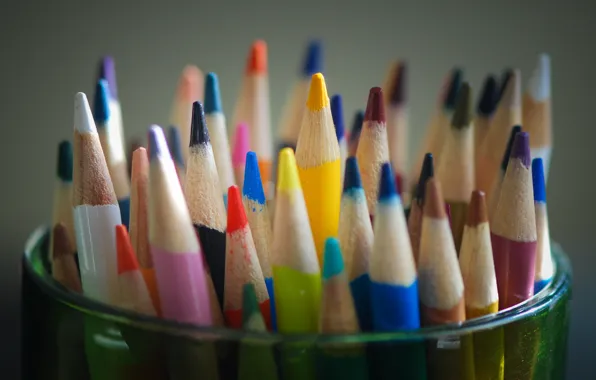 Картинка макро, цветные, карандаши, colorful, разноцветные, pencils, цветные карандаши