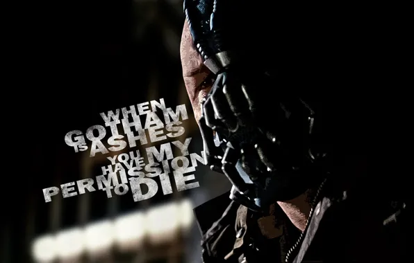 Обои The Dark Knight, Злодей, Бэйн, Bane, Том Харди, Темный Рыцарь.