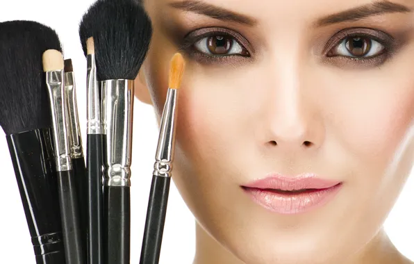 Картинка woman, makeup, brushes