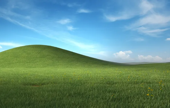 Grass, hill, bliss, microsoft xp
