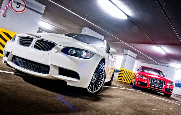 Bmw, бмв, гараж, белая, e92, audi s5