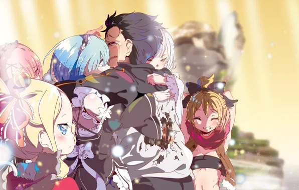 Аниме, арт, слёзы, персонажи, Субару, Re: Zero kara Hajimeru Isekai Seikatsu