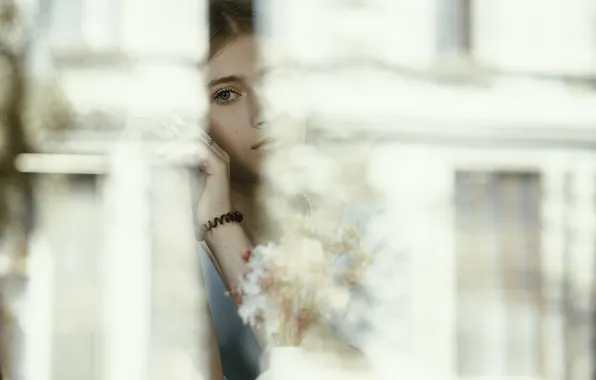 Woman, window, look, Denis Trufanov