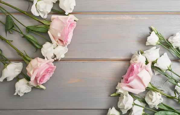 Картинка цветы, розы, эустома