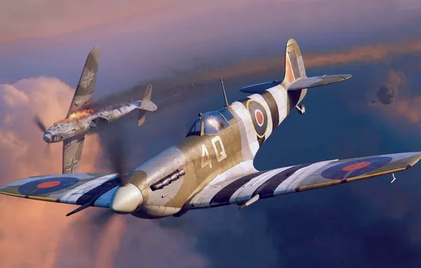 Истребитель, Великобритания, высадка в нормандии, Raf, Piotr Forkasiewicz, Supermarine Spitfire Mk.Vb Overlord Operation