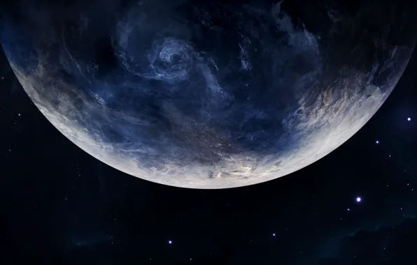 Звезды, Планета, Космос, Туманность, Fantasy, Арт, Stars, Space