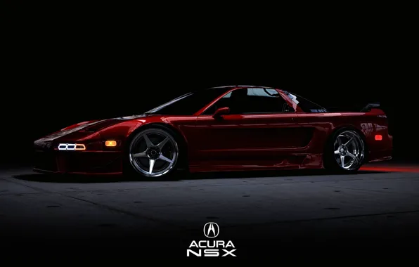 Красный, Авто, Машина, Вишня, Рендеринг, Acura, NSX, Acura NSX