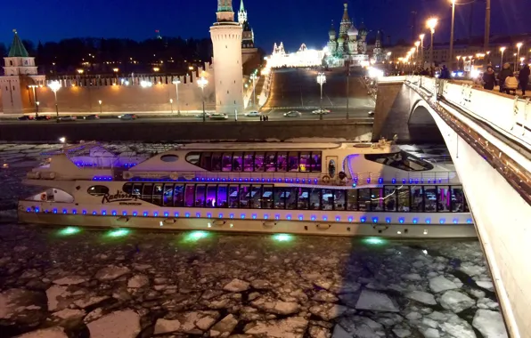 Корабль, Москва, Winter, Moscow, Москва Река, Центр, ЦАО, Зимний город