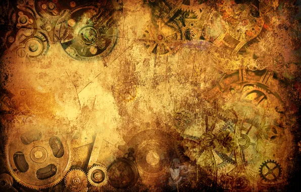 Стиль, обои, часы, стимпанк, wallpaper, grunge, steampunk, watch