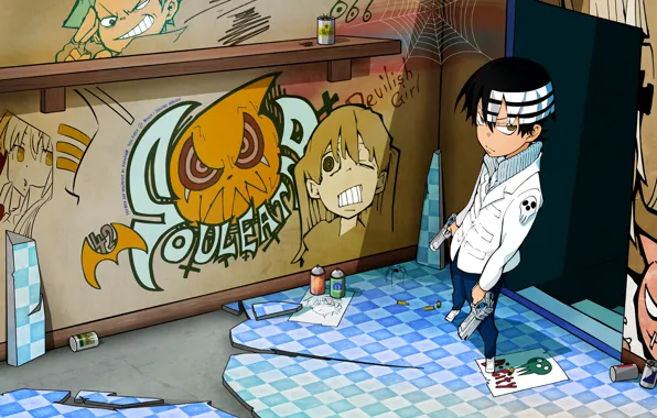 Взгляд, аниме, парень, Пожиратель душ, Soul Eater, Кид, Death the Kid