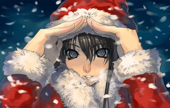 Картинка зима, снег, новый год, красивая, санта, Anime, Beauty, MyToy