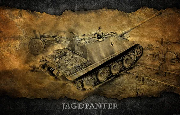 Картинка Германия, арт, танк, танки, WoT, Jagdpanther, World of Tanks, пт-сау
