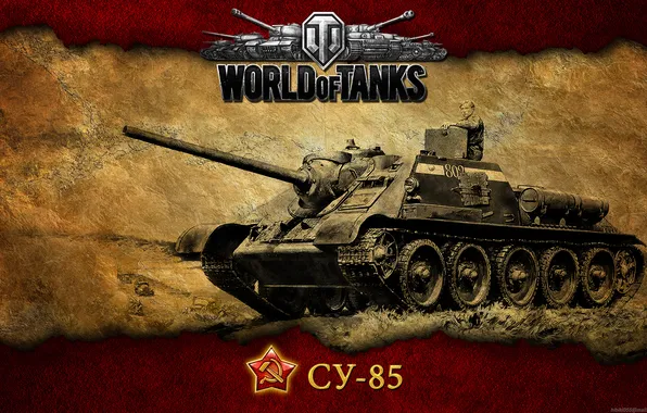 Картинка танк, СССР, танки, WoT, World of Tanks, ПТ-САУ, СУ-85