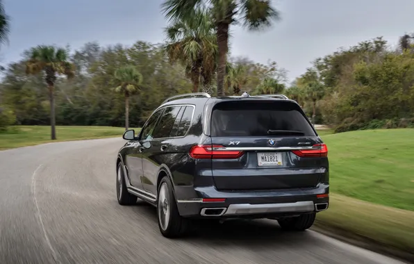 Картинка деревья, BMW, сзади, 2018, кроссовер, SUV, 2019, BMW X7