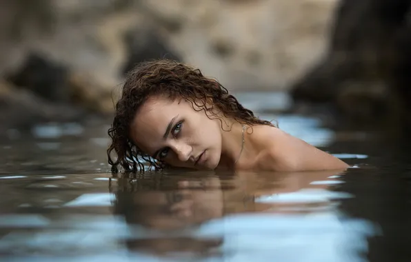 Wet, water, model, pretty, look, Denis Budnyak