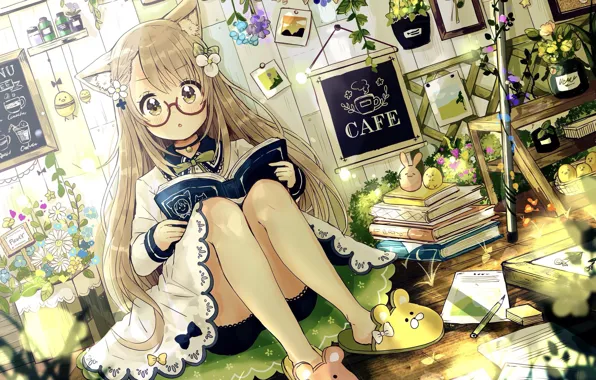 Книги, аниме, девочка