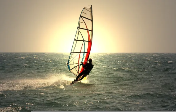 Картинка water, man, equipment, windsurfing