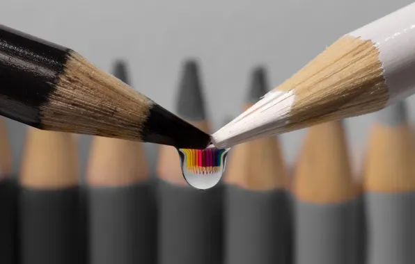 Картинка капля, цветные карандаши, Цвет вашего мира