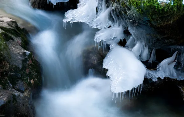Зима, природа, река, лёд